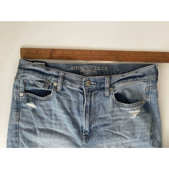 American Eagle Mom Jeans SIZE 8 TALL/LONG! Distressed - Picture 3 of 9